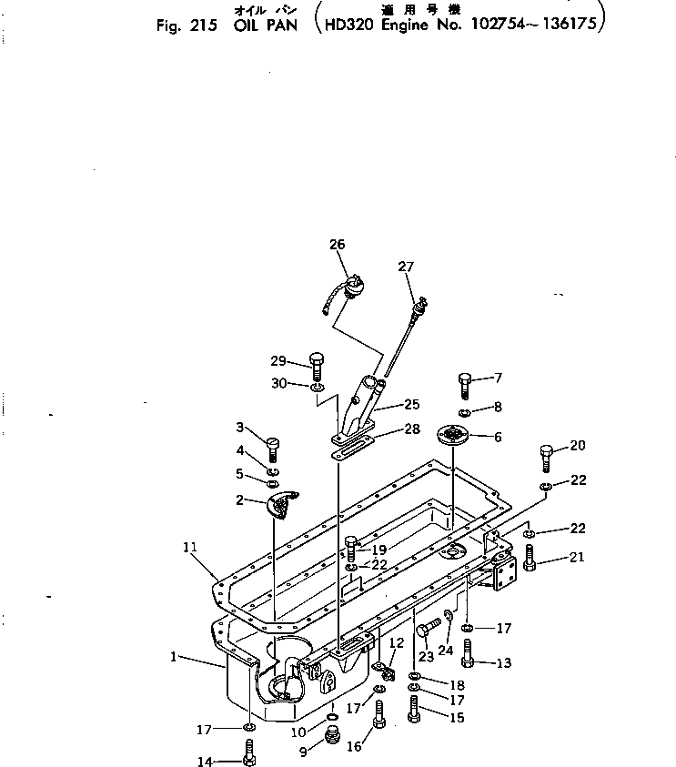 Engines Komatsu / NTA-855-1A S/N 102754-UP(nta-850c) / OIL PAN(#102754-136175)(060040 : 215)