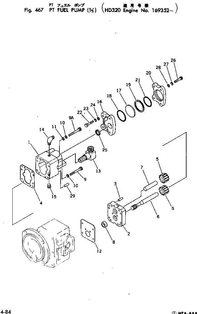 Engines Komatsu / NTA-855-1A S/N 102754-UP(nta-850c) / PT FUEL PUMP (5/5)(#169352-)(120190 : 467)