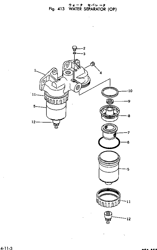 Engines Komatsu / NTA-855-1A S/N 102754-UP(nta-855r) / WATER SEPARATOR(120070 : 413)