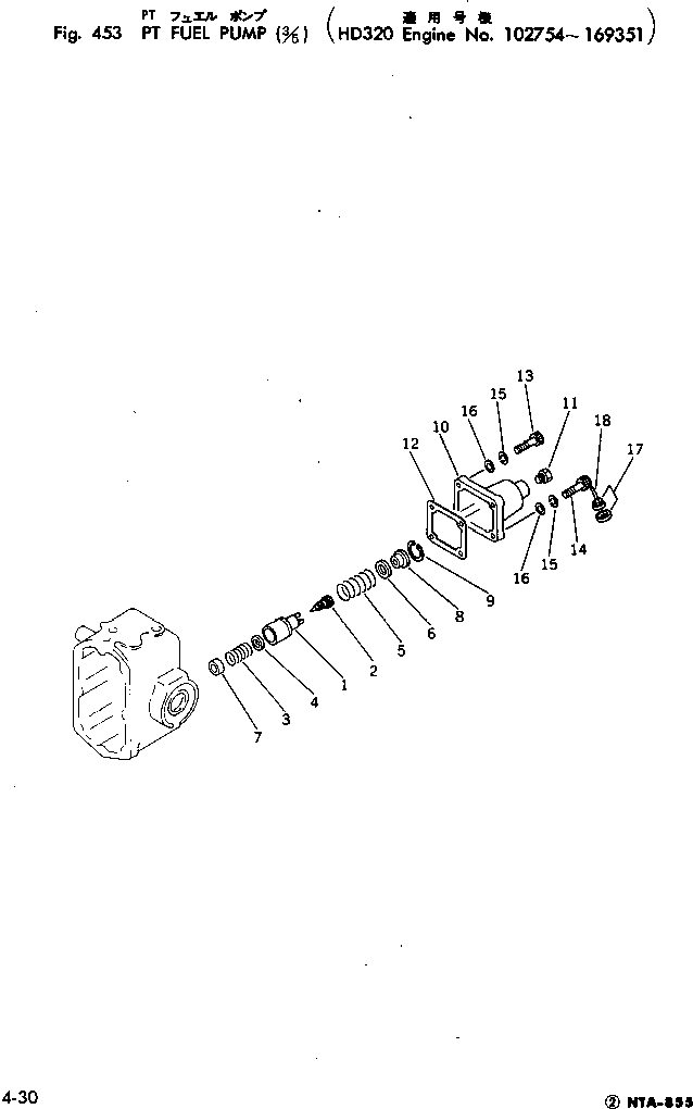 Engines Komatsu / NTA-855-1A S/N 102754-UP(nta-855r) / PT FUEL PUMP (3/5)(#102754-169351)(120120 : 453)