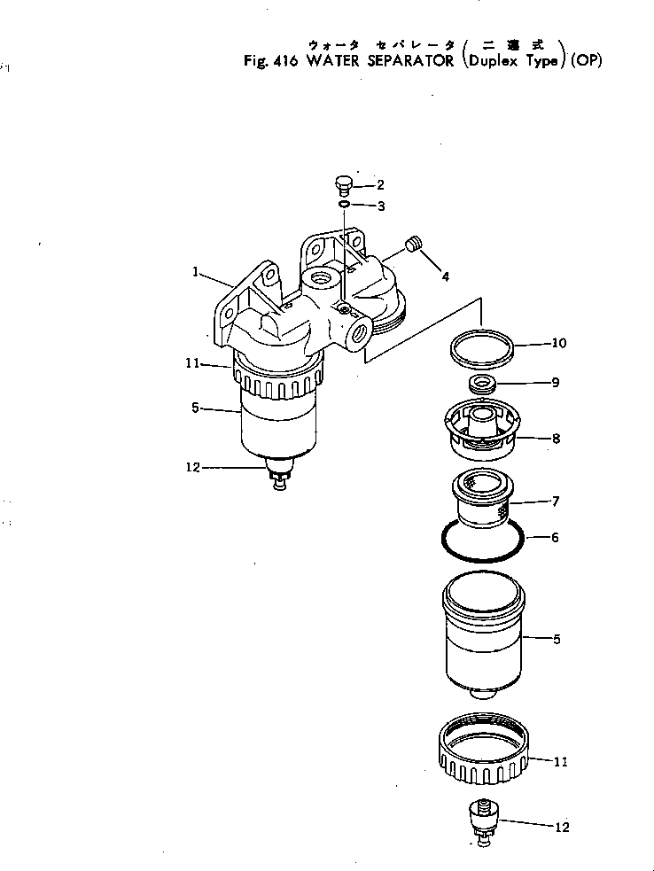 Engines Komatsu / NTC-743-1B S/N 108380-UP(ntc-742c) / WATER SEPARATOR (DUPLEX TYPE)(120040 : 416)