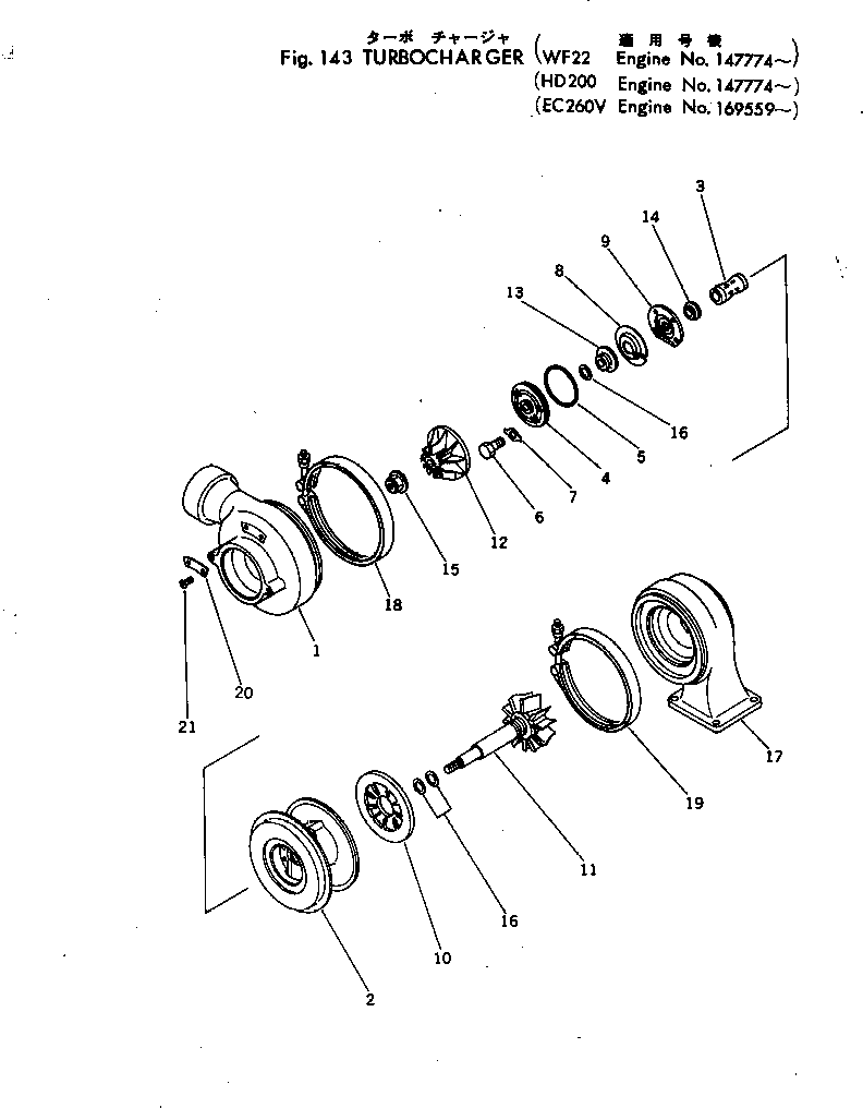 Engines Komatsu / NTC-743-1E S/N 134528-UP(ntc-743c) / TURBOCHARGER(#169559-)(030110 : 143)