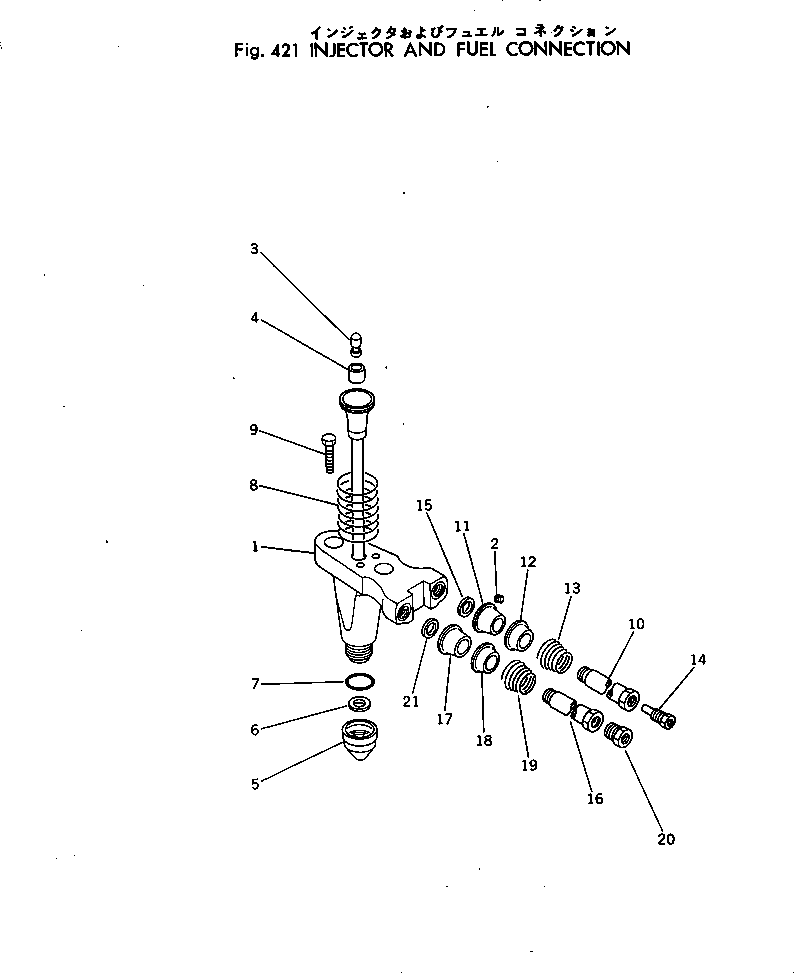 Engines Komatsu / NTC-743-1E S/N 134528-UP(ntc-743c) / INJECTOR AND FUEL CONNECTION(120060 : 421)