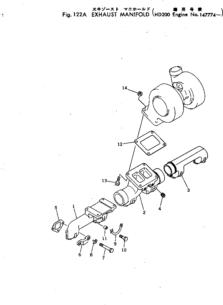 Engines Komatsu / NTC-743-1C S/N 125628-UP(ntc-743r) / EXHAUST MANIFOLD(#147774-)(030070 : 122A)