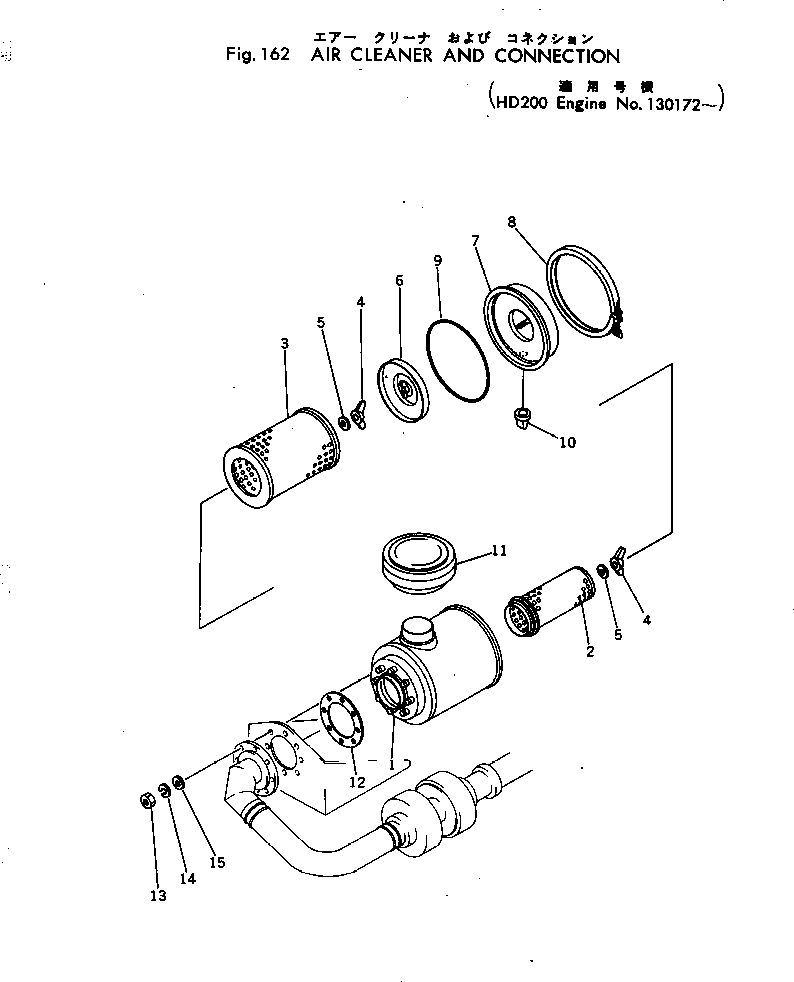 Engines Komatsu / NTC-743-1C S/N 125628-UP(ntc-743r) / AIR CLEANER AND CONNECTION(#130172-)(030140 : 162)
