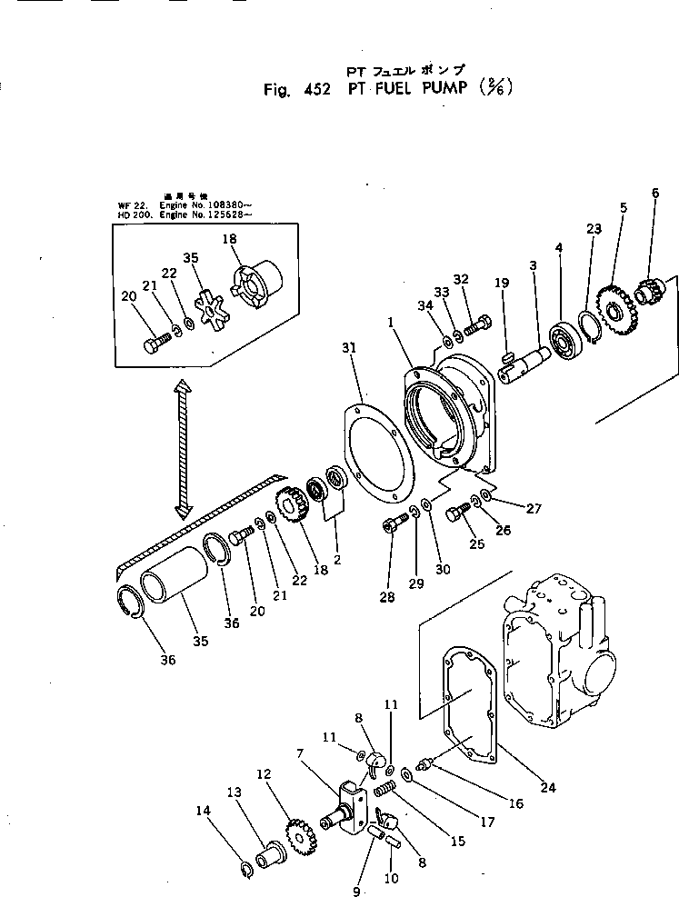 Engines Komatsu / NTC-743-1C S/N 125628-UP(ntc-743r) / PT FUEL PUMP (2/6)(120090 : 452)