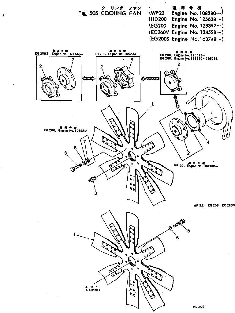 Engines Komatsu / NTC-743-1C S/N 125628-UP(ntc-743r) / COOLING FAN(150030 : 505)