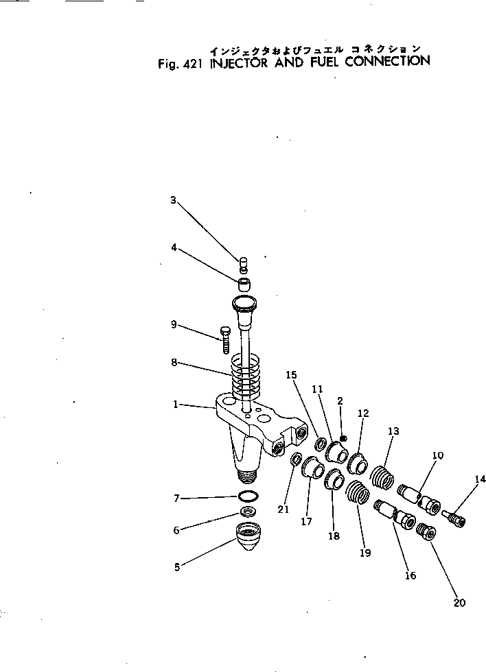 Engines Komatsu / NTC-743-1B S/N 108380-UP(ntc-744r) / INJECTOR AND FUEL CONNECTION(120050 : 421)