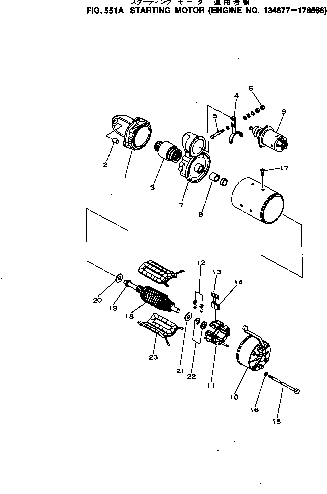 Engines Komatsu / NTO-6-CI-1D S/N 134677-UP(nto-6-0r) / STARTING MOTOR(#134677-178566)(150140 : 551A)