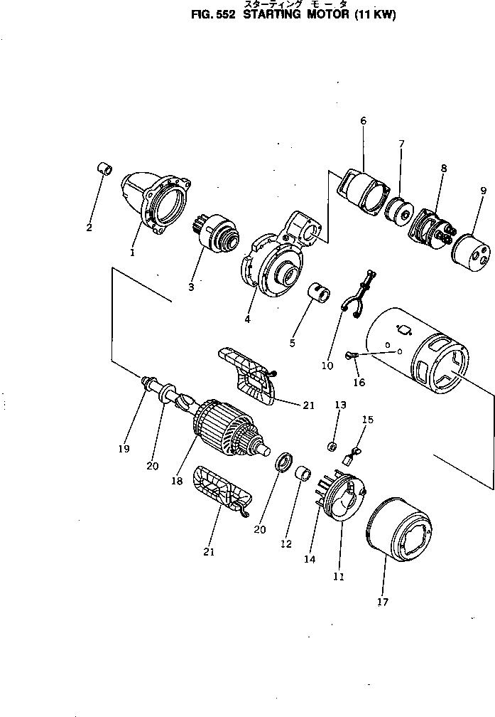 Engines Komatsu / NTO-6-CI-1D S/N 134677-UP(nto-6-0r) / STARTING MOTOR (11KW)(150160 : 552)