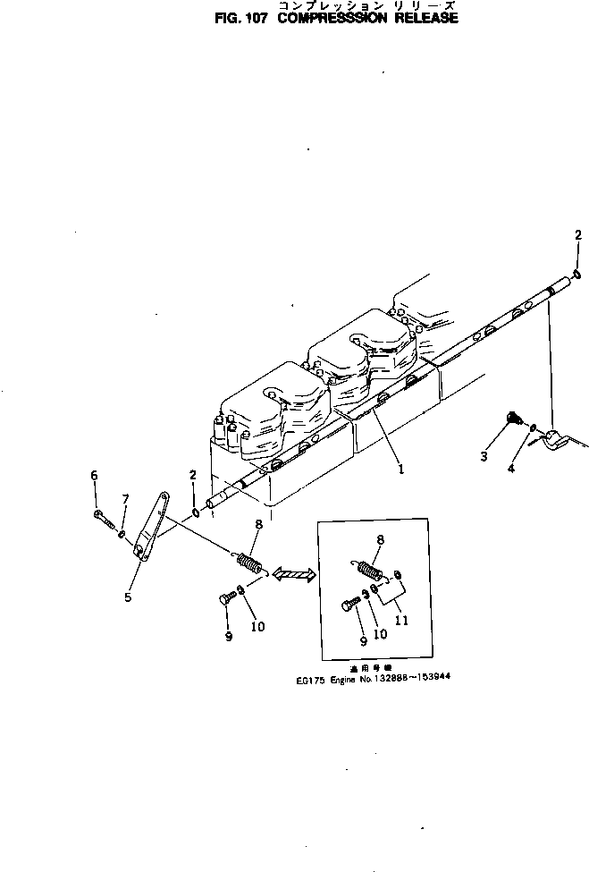 Komatsu parts book diagram for NTO-6-CI-1B S/N 25762-UP: COMPRESSION RELEASE