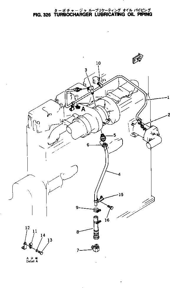 Komatsu parts book diagram for NTO-6-CI-1B S/N 25762-UP: TURBOCHARGER LUBRICATING OIL PIPING