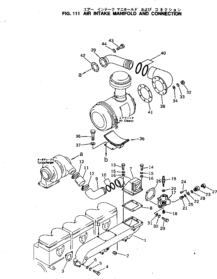 Engines Komatsu / NTO-6-CI-1C S/N 116563-UP(nto-6-cr) / AIR INTAKE MANIFOLD AND CONNECTION(030050 : 111)