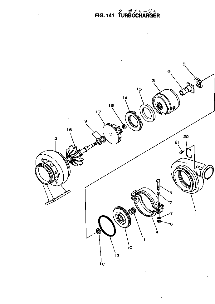Engines Komatsu / NTO-6-CI-1C S/N 116563-UP(nto-6-cr) / TURBOCHARGER(030090 : 141)