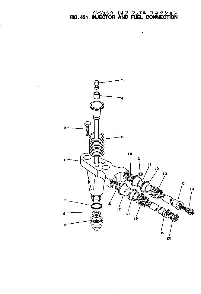 Engines Komatsu / NTO-6-CI-1C S/N 116563-UP(nto-6-cr) / INJECTOR AND FUEL CONNECTION(120050 : 421)
