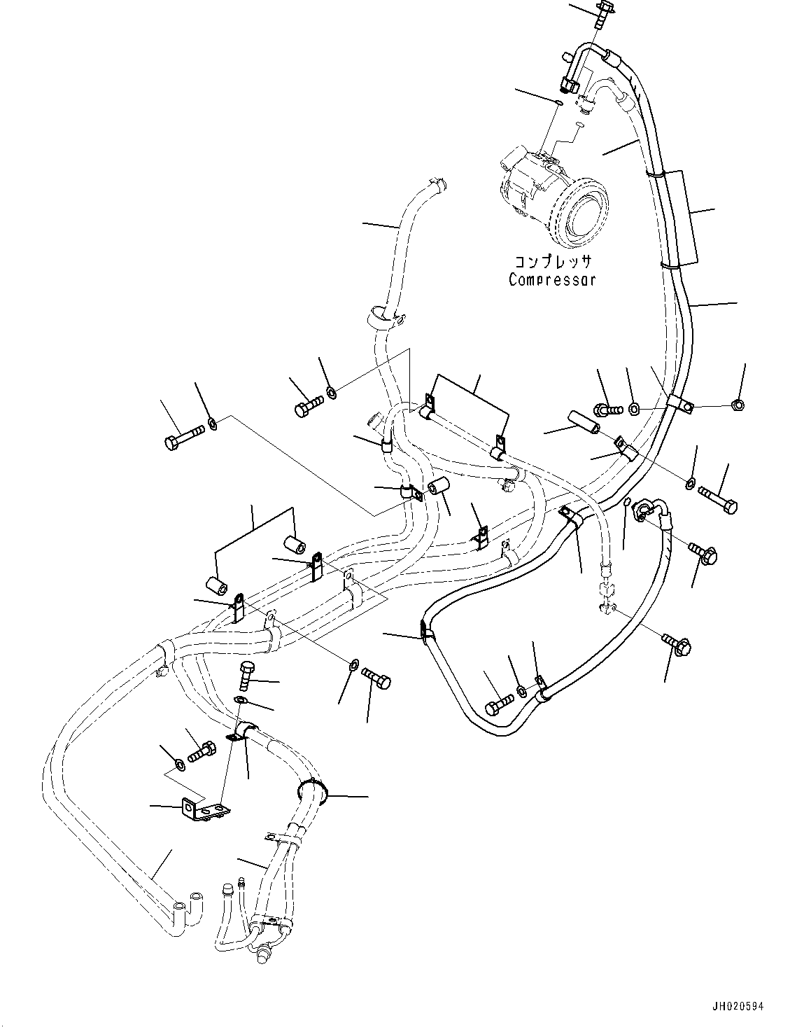 Excavators Komatsu / PC210LCI-11E0 S/N K77001-UP(pc00098u) / Air Conditioner, Cooler Piping(K013003 : K0700-002003)