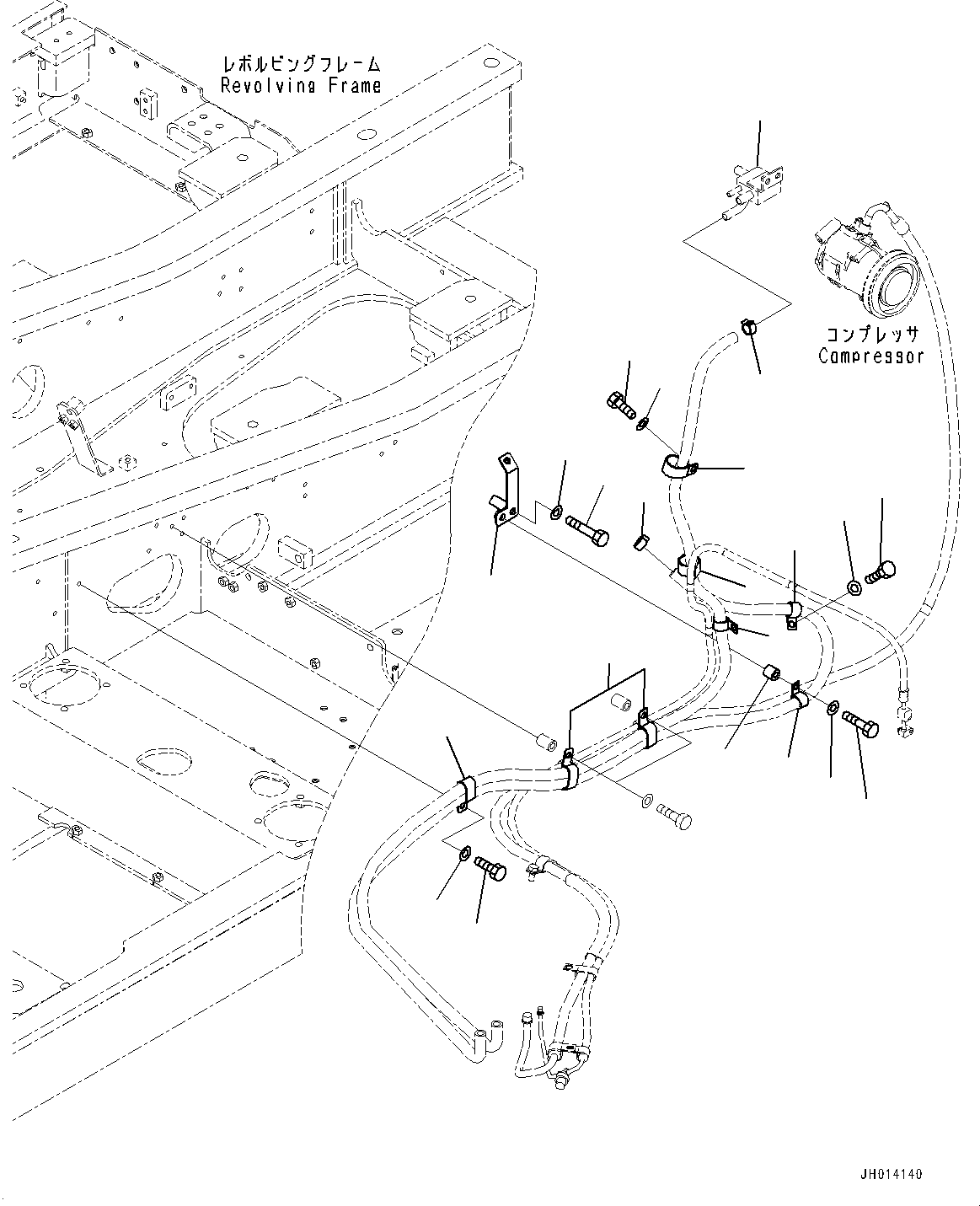 Excavators Komatsu / PC210LCI-11E0 S/N K77001-UP(pc00098u) / Air Conditioner, Heater Piping(K013004 : K0700-002004)
