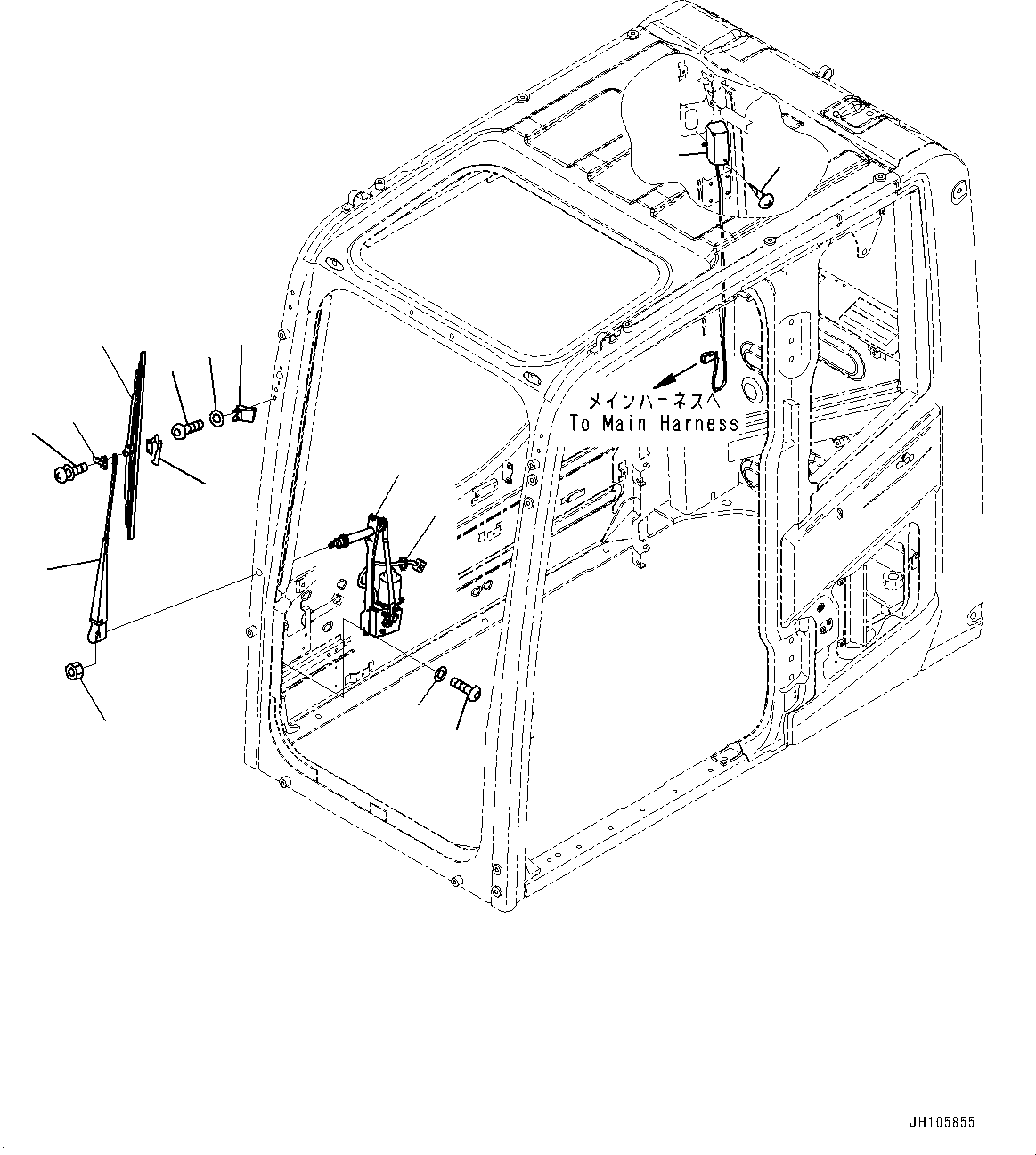 Excavators Komatsu / PC210LCI-11E0 S/N K77001-UP(pc00098u) / Cab, Wiper and Room Lamp(K015008 : K1110-010008)