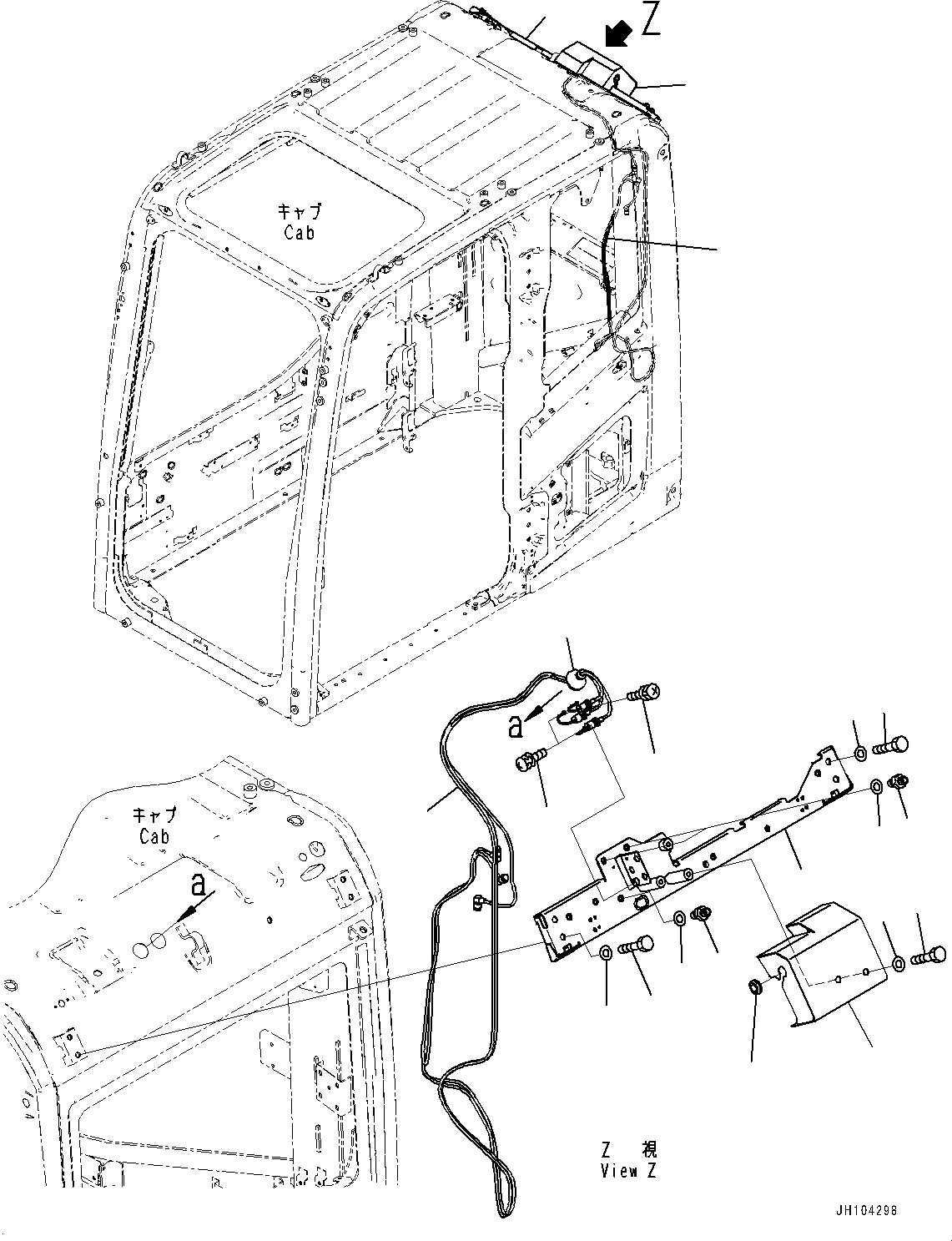 Excavators Komatsu / PC210LCI-11E0 S/N K77001-UP(pc00098u) / Cab, GNSS Antenna(K015015 : K1110-010015)