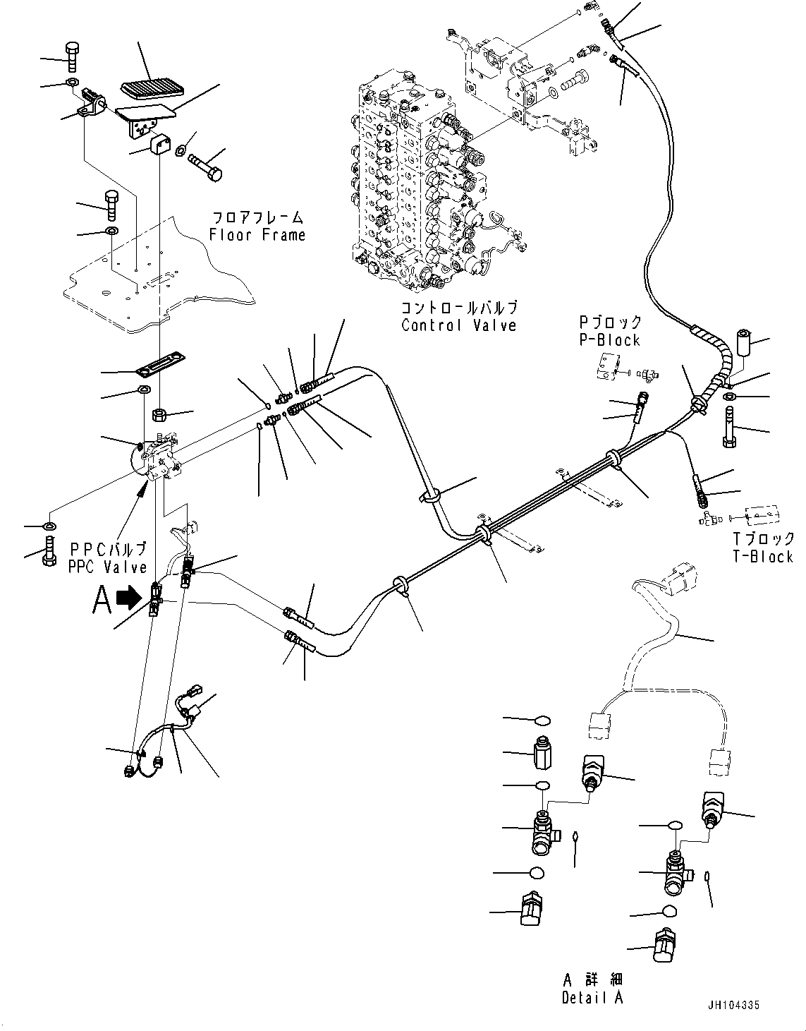 Excavators Komatsu / PC210LCI-11E0 S/N K77001-UP(pc00098u) / Cab, Floor, 1st Attachment Control(K015039 : K1110-010039)