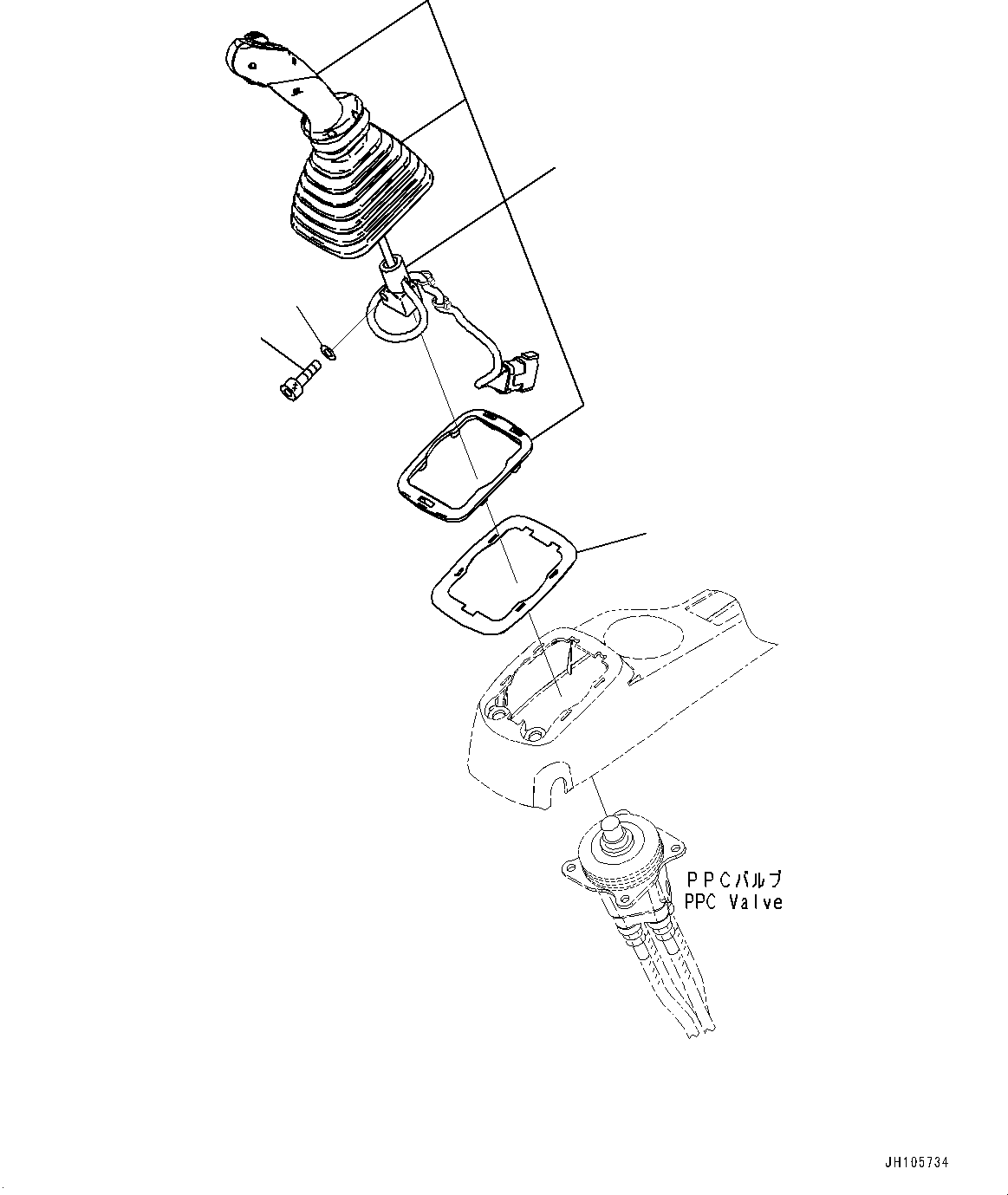 Excavators Komatsu / PC210LCI-11E0 S/N K77001-UP(pc00098u) / Cab, Floor, Work Equipment Control Lever, L.H.(K015047 : K1110-010047)