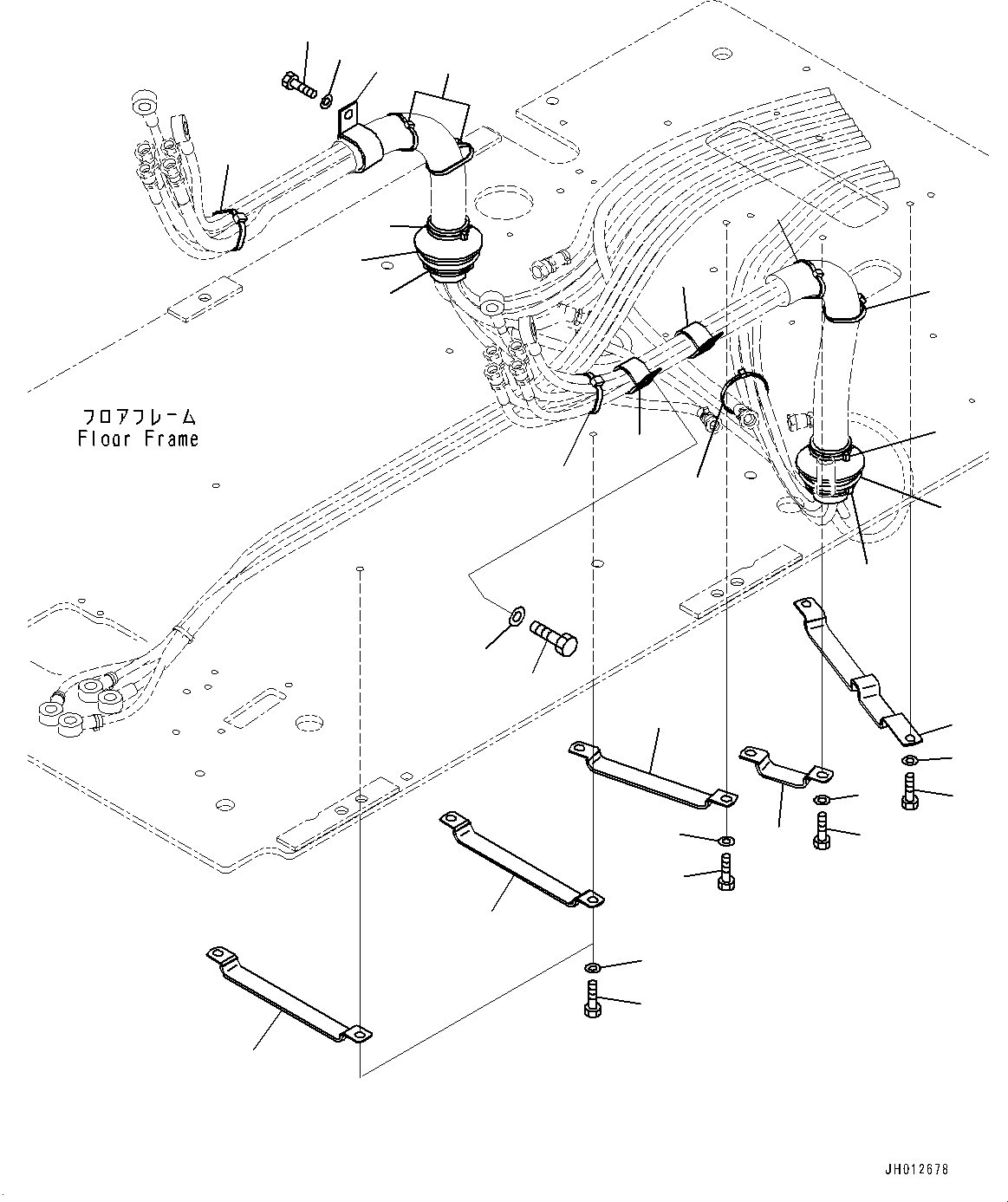 Excavators Komatsu / PC210LCI-11E0 S/N K77001-UP(pc00098u) / Cab, Floor, Piping Mounting(K015068 : K1110-010068)