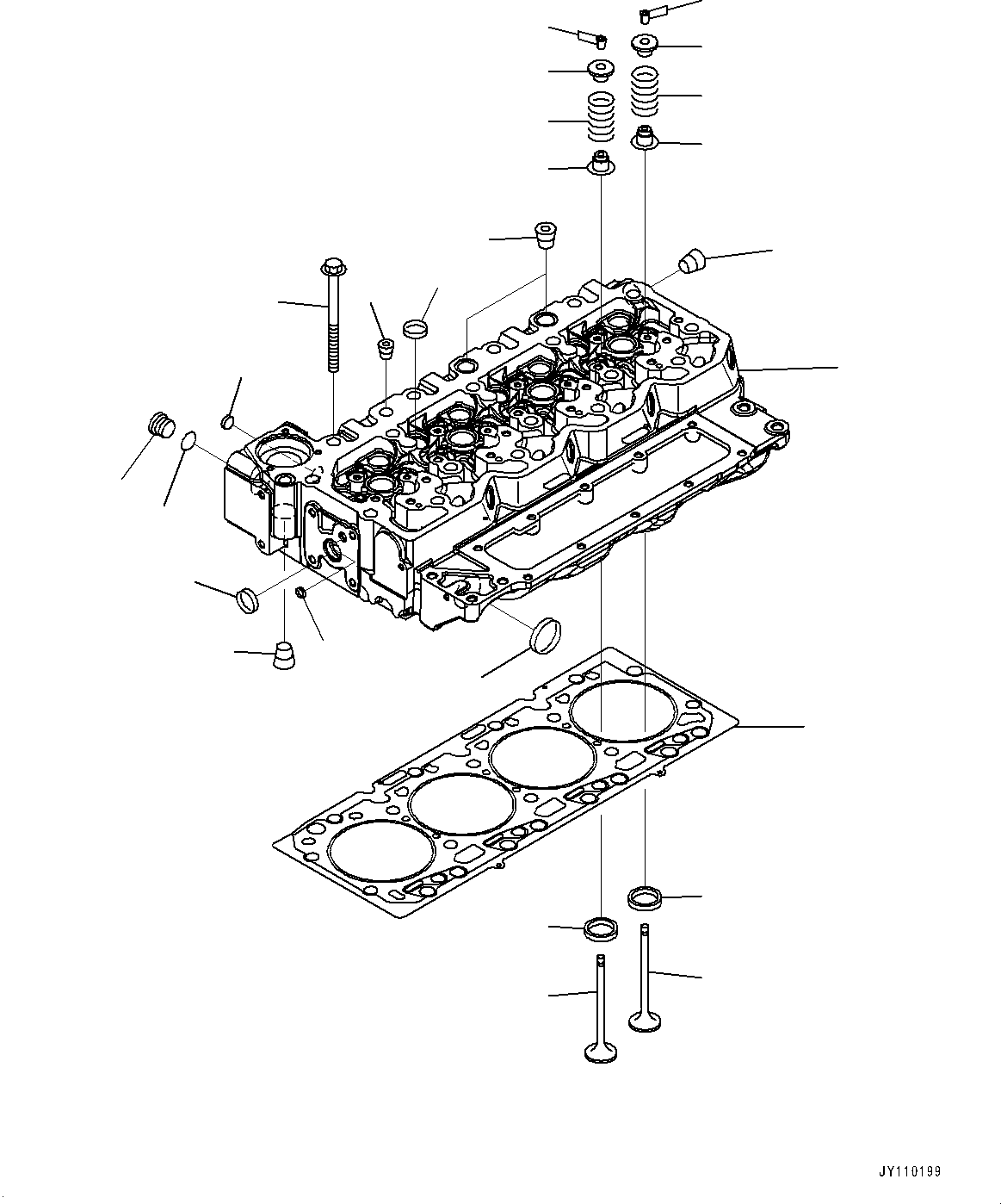 Komatsu parts book diagram for SAA4D107E-5 S/N 26799788-UP (For PC220LC-12): CYLINDER HEAD