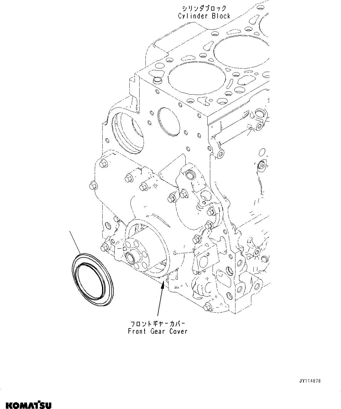 Komatsu parts book diagram for SAA4D107E-5 S/N 26799788-UP (For PC220LC-12): DUST SEAL