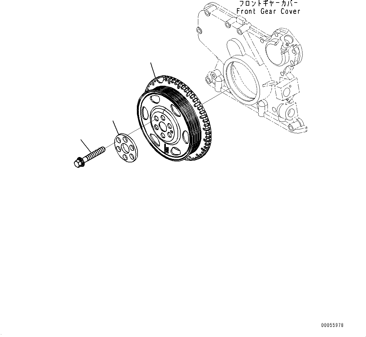 Komatsu parts book diagram for SAA4D107E-5 S/N 26799788-UP (For PC220LC-12): VIBRATION DAMPER
