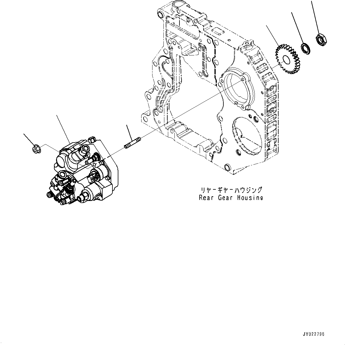 Komatsu parts book diagram for SAA4D107E-5 S/N 26799788-UP (For PC220LC-12): FUEL SUPPLY PUMP