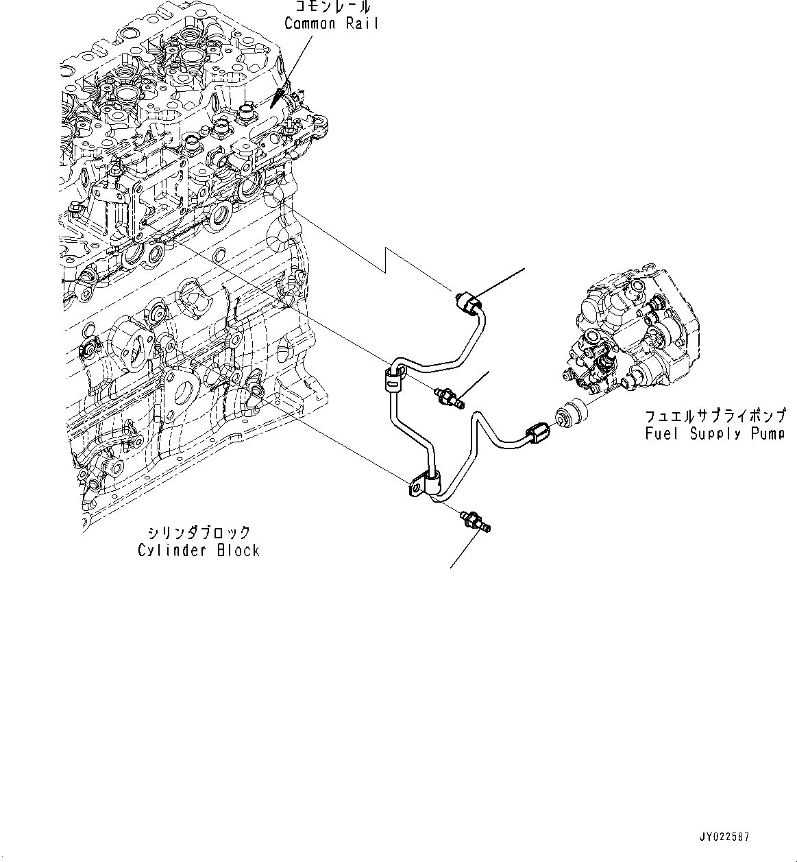 Komatsu parts book diagram for SAA4D107E-5 S/N 26799788-UP (For PC220LC-12): FUEL SUPPLY PIPING