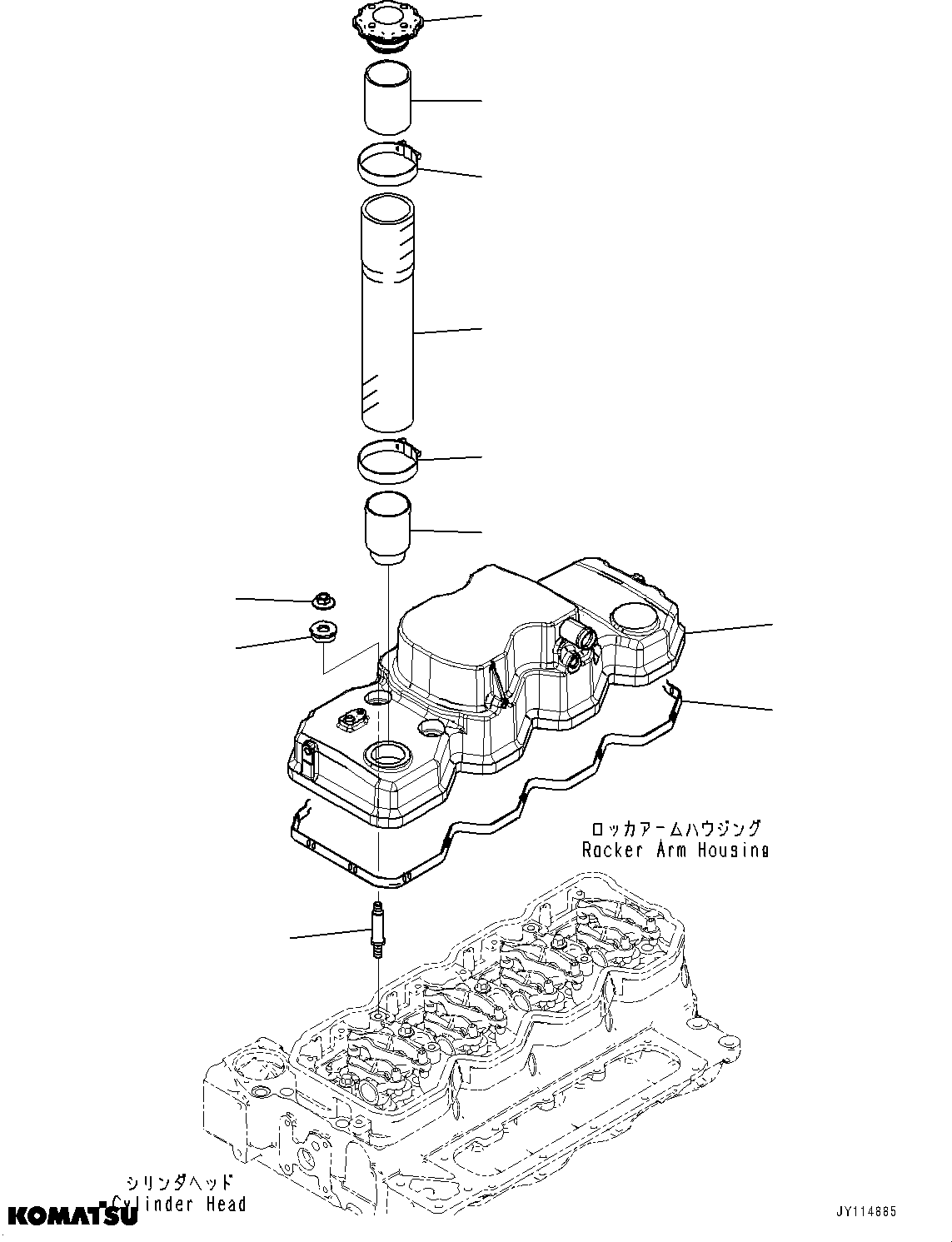 Komatsu parts book diagram for SAA4D107E-5 S/N 26799788-UP (For PC220LCI-12): HEAD COVER