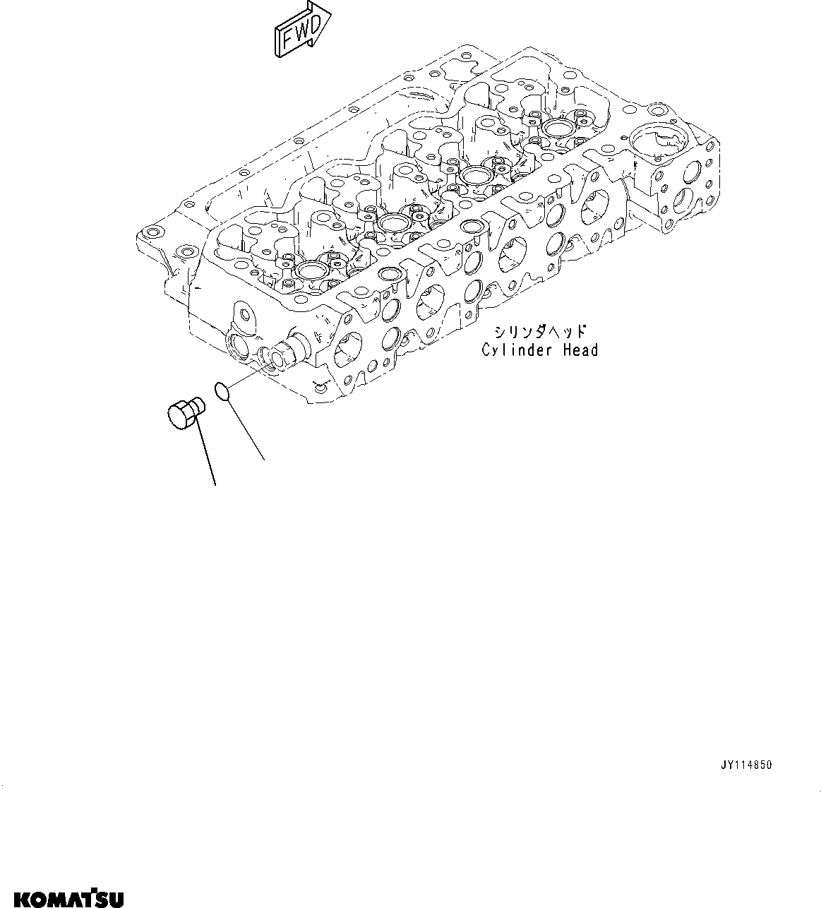 Komatsu parts book diagram for SAA4D107E-5 S/N 26799788-UP (For PC220LCI-12): COOLANT ADAPTER