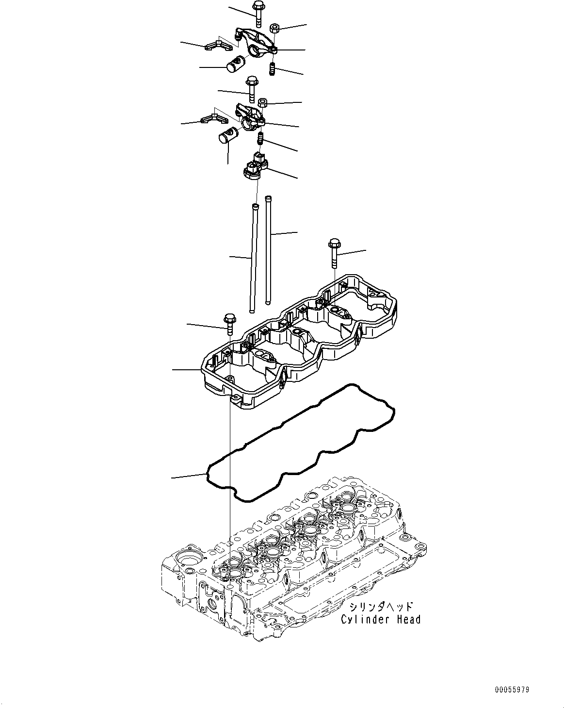 Komatsu parts book diagram for SAA4D107E-5 S/N 26799788-UP (For PC220LCI-12): ROCKER ARM
