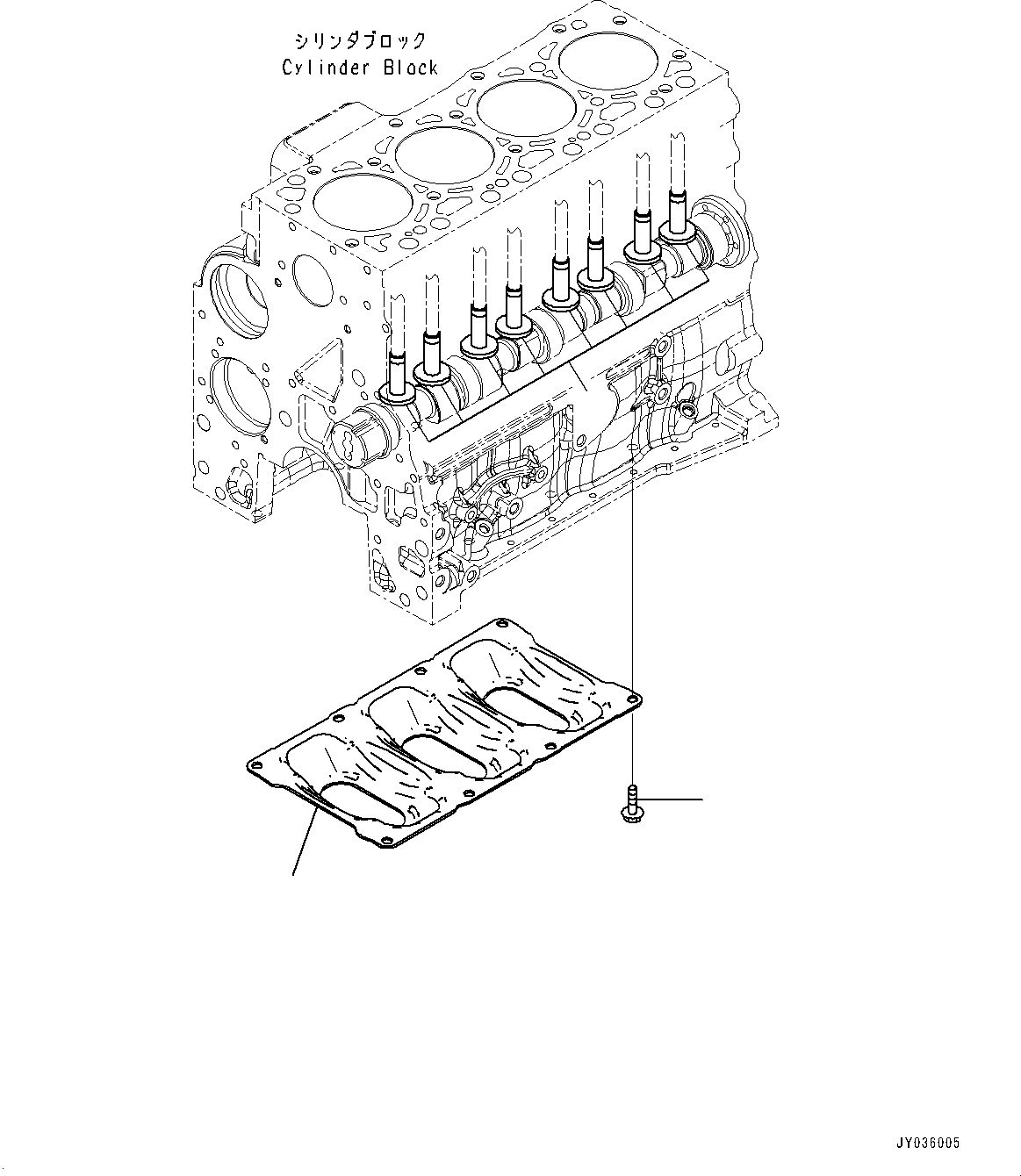 Komatsu parts book diagram for SAA4D107E-5 S/N 26799788-UP (For PC220LCI-12): TAPPET AND BLOCK PLATE