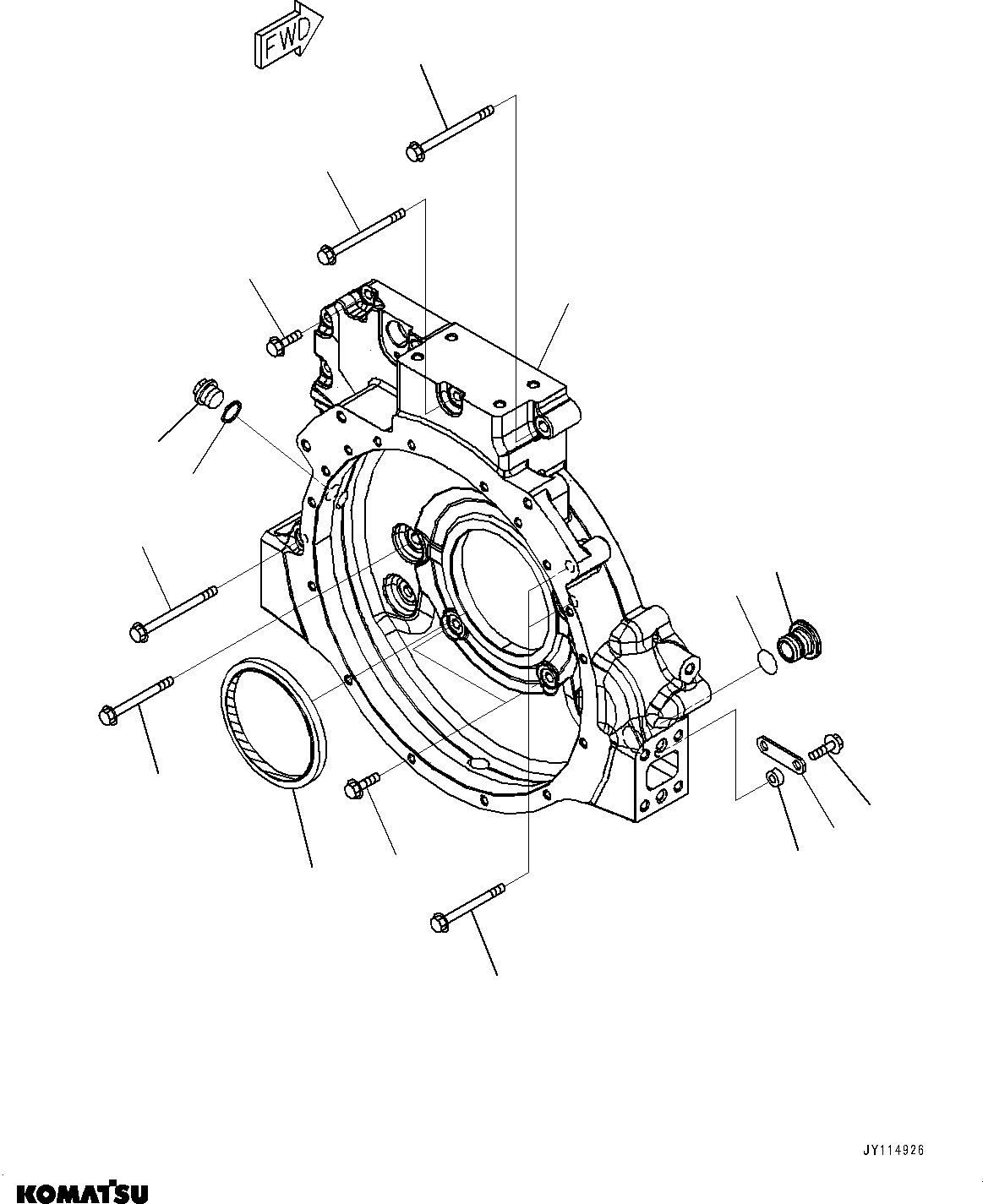 Komatsu parts book diagram for SAA4D107E-5 S/N 26799788-UP (For PC220LCI-12): FLYWHEEL HOUSING