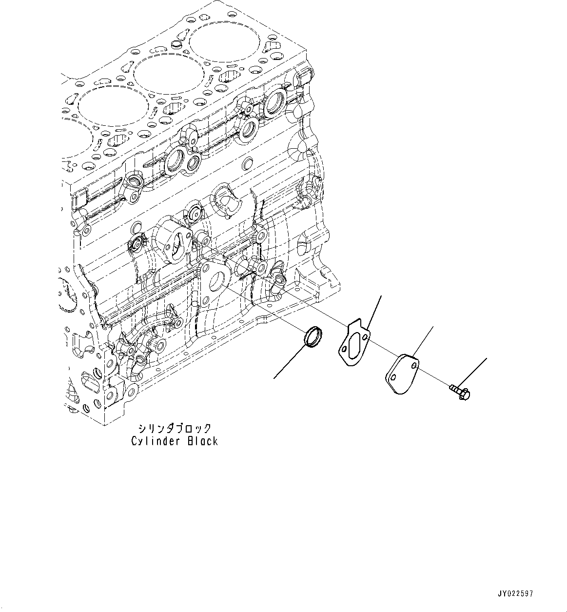 Komatsu parts book diagram for SAA4D107E-5 S/N 26799788-UP (For PC220LCI-12): CYLINDER BLOCK BLIND PLUG