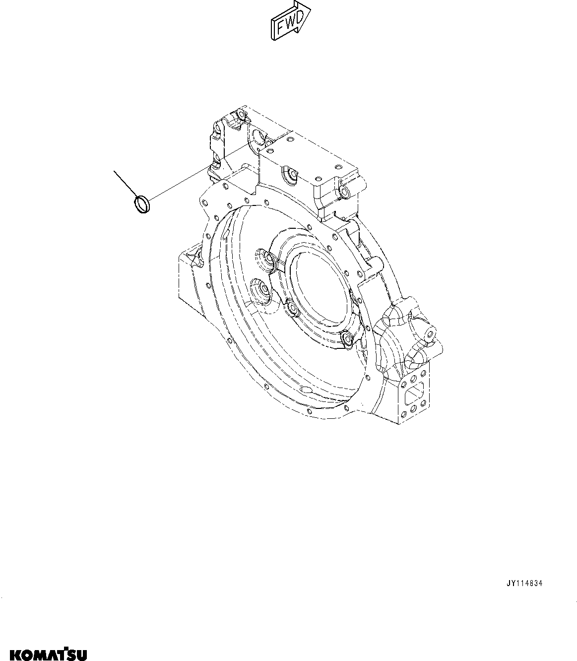 Komatsu parts book diagram for SAA4D107E-5 S/N 26799788-UP (For PC220LCI-12): FLYWHEEL HOUSING PLUG, PLUG