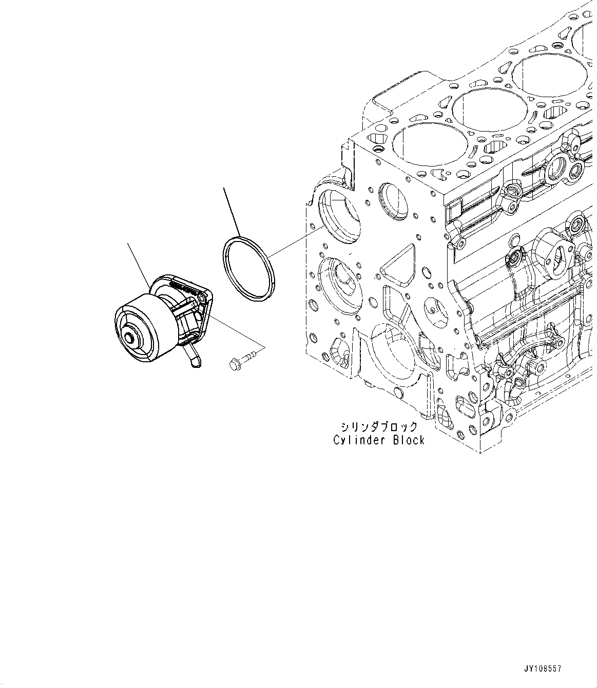 Komatsu parts book diagram for SAA4D107E-5 S/N 26799788-UP (For PC220LCI-12): WATER PUMP