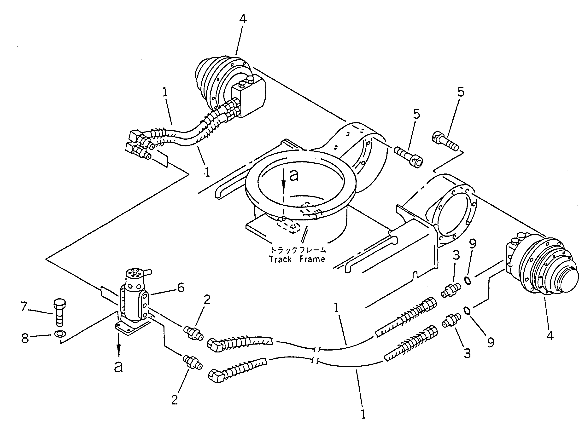 Excavators Komatsu / PC02-1A S/N 10001-UP(pc02-1ac) / HYDRAULIC PIPING (TRAVEL MOTOR LINE) (LOWER)(090020 : 3061)