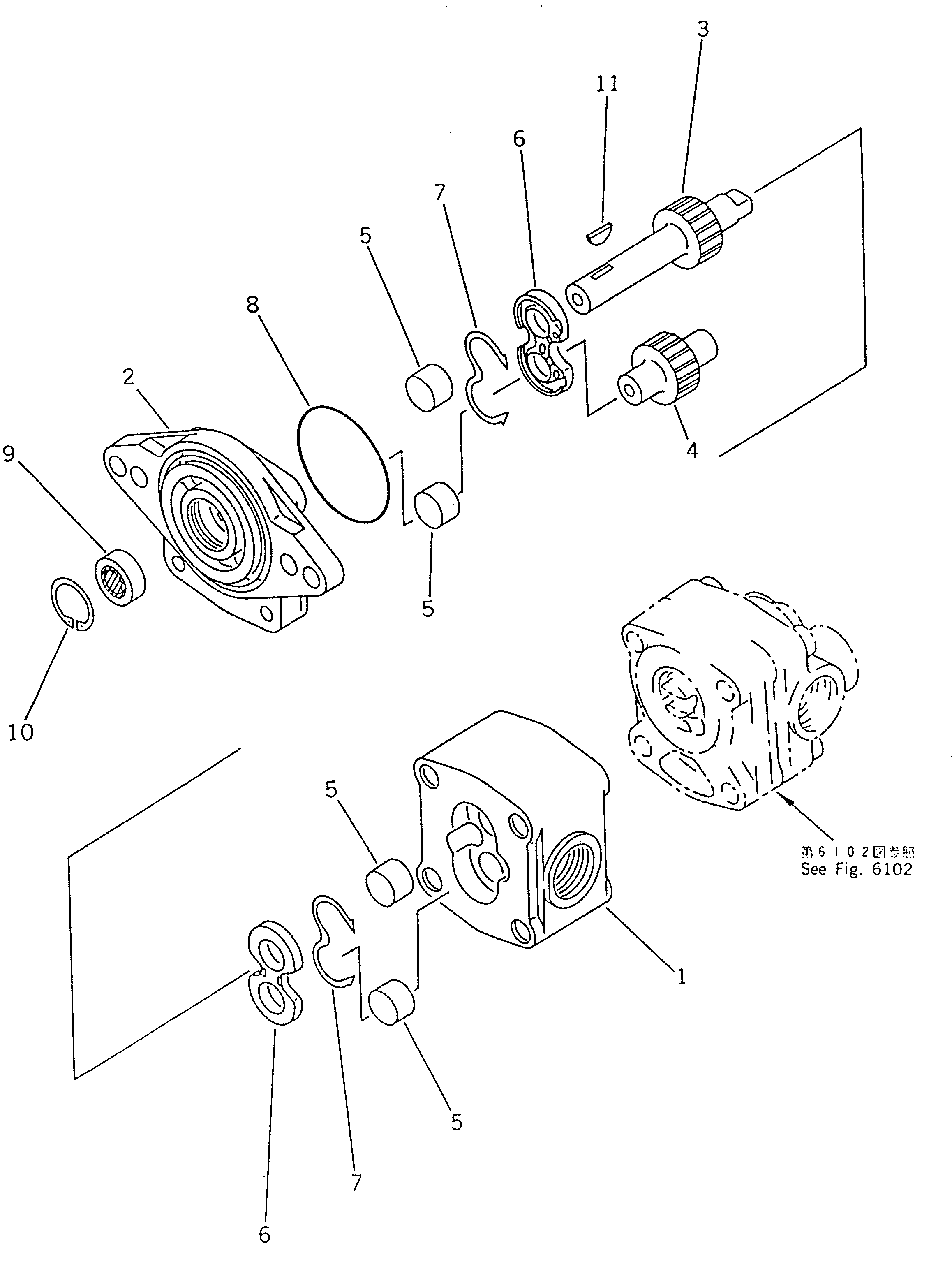 Excavators Komatsu / PC02-1A S/N 10001-UP(pc02-1ac) / HYDRAULIC PUMP (1/2)(180020 : 6101)