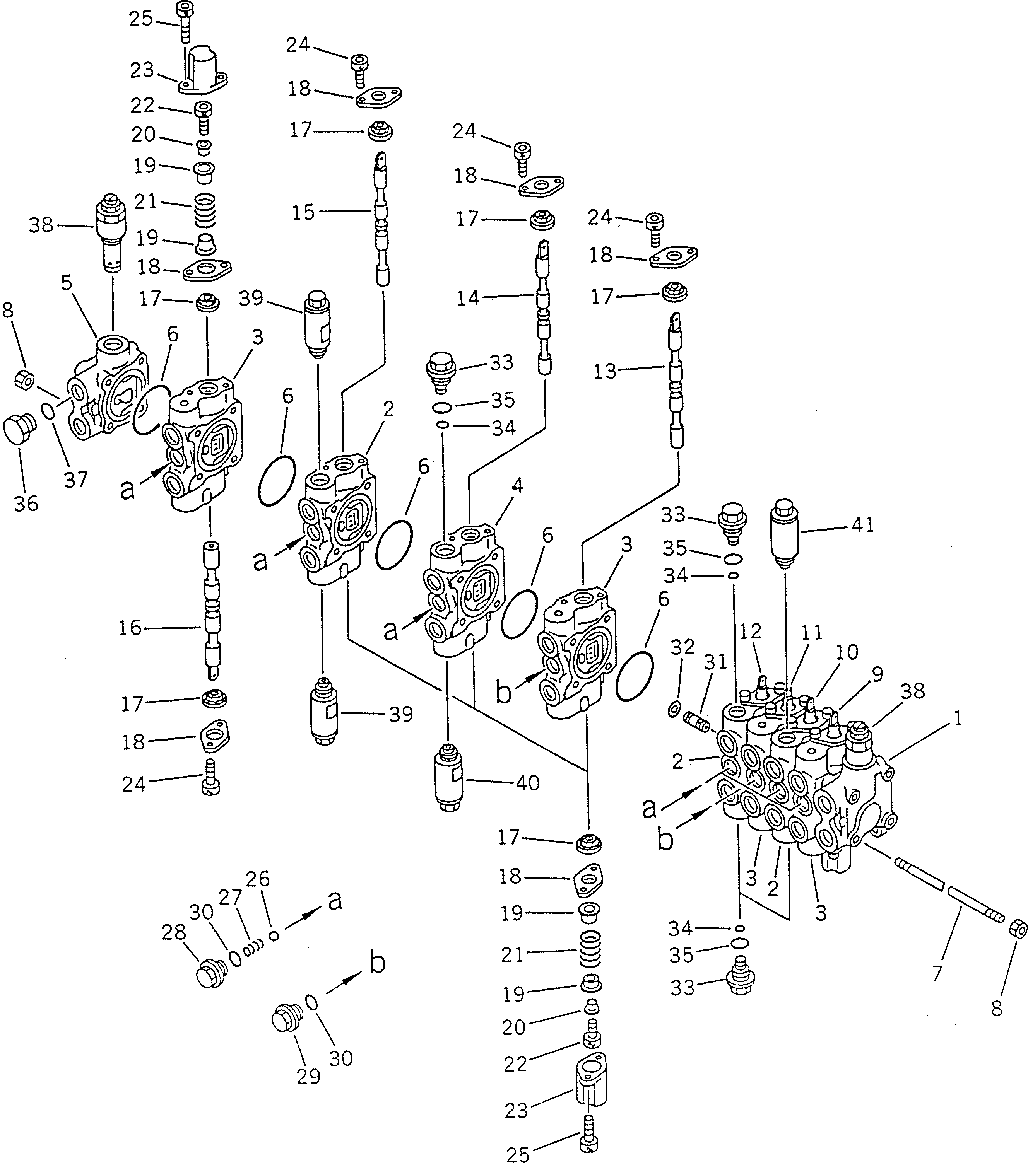 Excavators Komatsu / PC02-1A S/N 10001-UP(pc02-1ac) / 8-SPOOL CONTROL VALVE (1/2)(#10001-14237)(180040 : 6201)