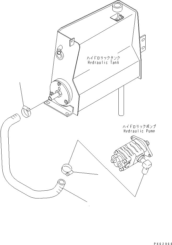 Komatsu parts book diagram for PC03-2 S/N 15001-UP (For FKI): SUCTION LINE (FOR DIESEL SPEC.)