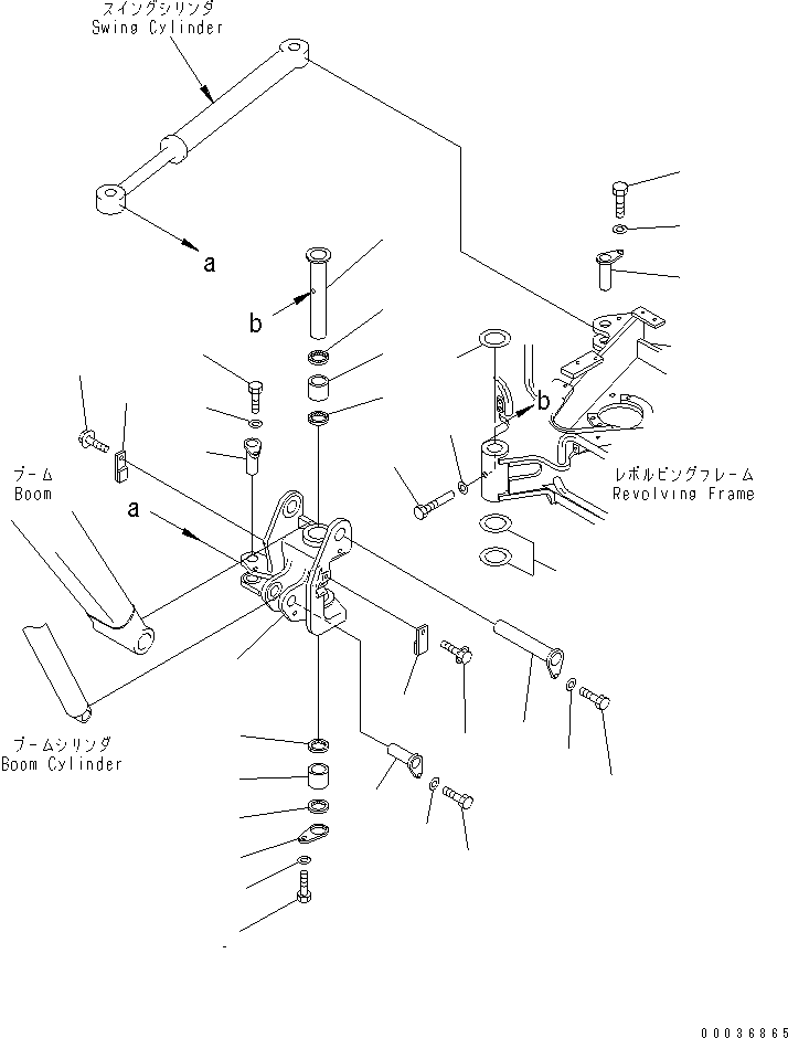 Komatsu parts book diagram for PC03-2 S/N 15001-UP (For FKI): SWING BRACKET