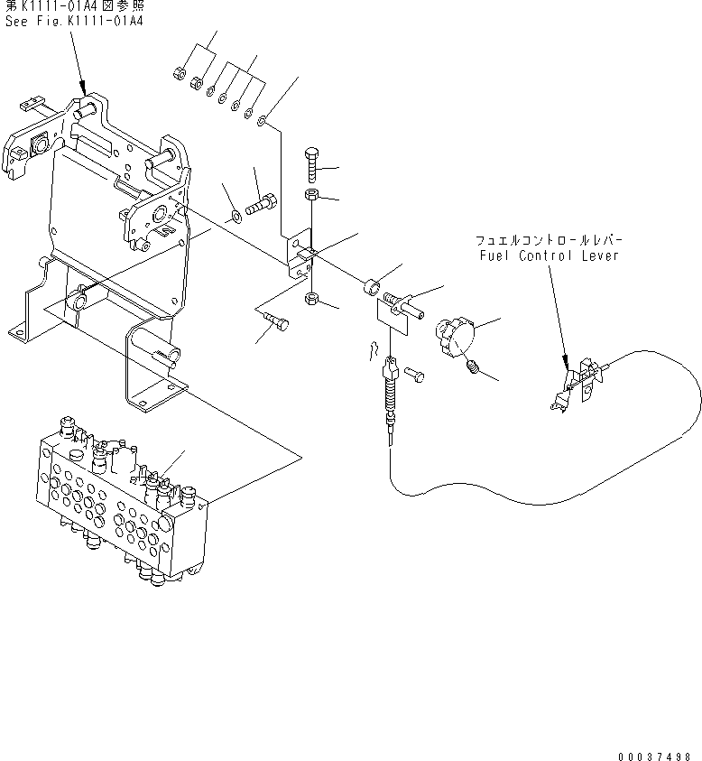 Komatsu parts book diagram for PC03-2 S/N 15001-UP (For FKI): MAIN CONTROL (VALVE AND MUNTING PARTS)