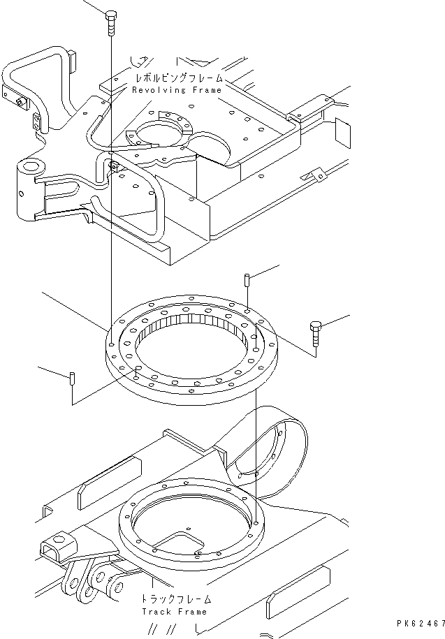 Komatsu parts book diagram for PC03-2 S/N 15001-UP (For FKI): SWING CIRCLE