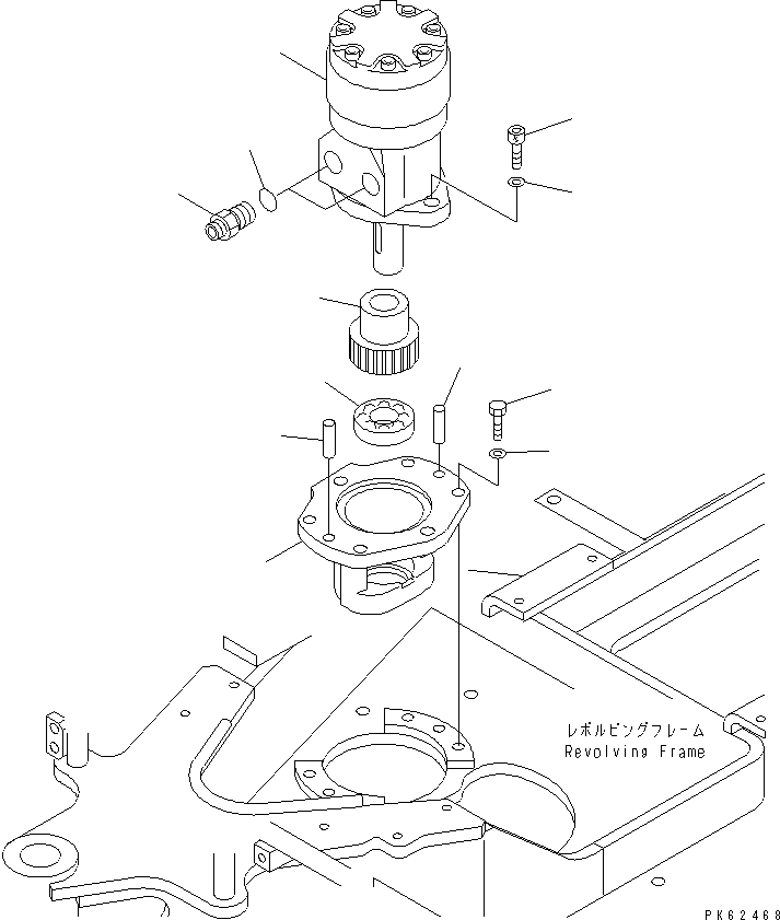 Komatsu parts book diagram for PC03-2 S/N 15001-UP (For FKI): SWING MACHINERY AND MOTOR (MOUNTING)