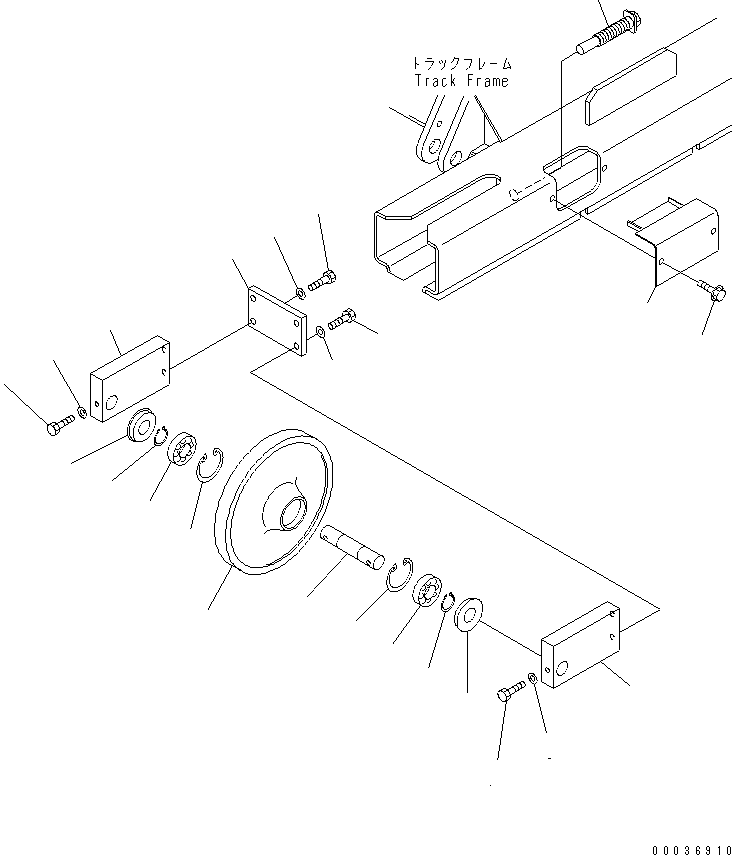 Komatsu parts book diagram for PC03-2 S/N 15001-UP (For FKI): FRONT IDLER