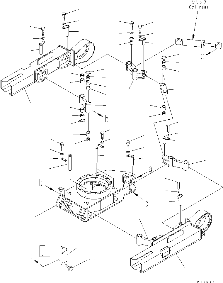 Komatsu parts book diagram for PC03-2 S/N 15001-UP (For FKI): TRACK FRAME (FOR ALTERABLE GAUGE SPEC.) (KUC SPEC.)