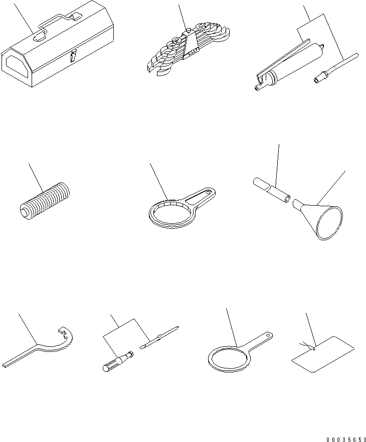 Komatsu parts book diagram for PC03-2 S/N 15001-UP (For FKI): TOOL (FKI SPEC.)